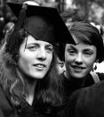 <p>Caroline and a friend, Maura Moynihan, at their college graduation.</p>