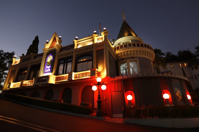 Los Angeles, California-Oct. 28-, 2020-The Magic Castle, a private club that has magic shows and other entertainment, is located at 7001 Franklin Avenue, Hollywood, California. (Carolyn Cole/ Los Angeles Times)