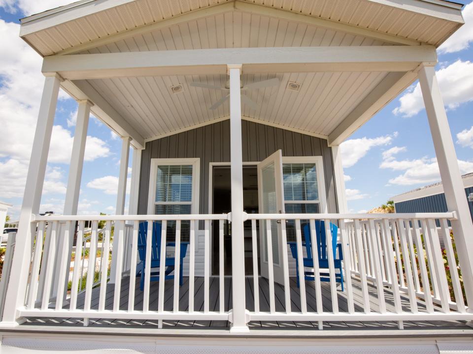 The patio on the cabana cabin.