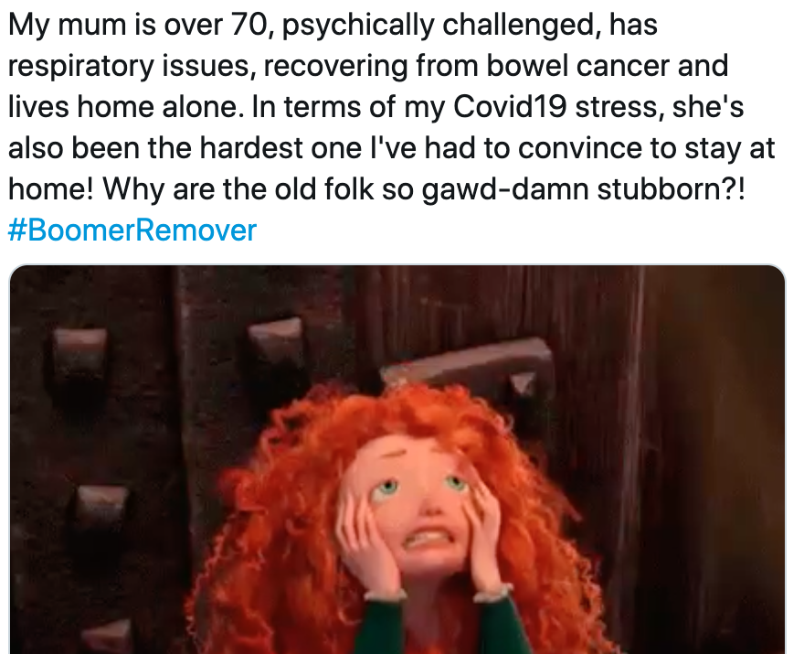 Boomer remover tweet with Brave gif used