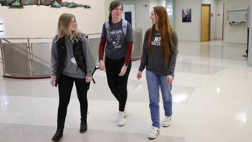Summer TeBeest, from left, Taylor Rockey and Emmalee Wood were valedictorians and salutatorians in their high schools. They—like several dozen other top high school students—have found an academically rigorous and welcoming environment at West Texas A&M University.