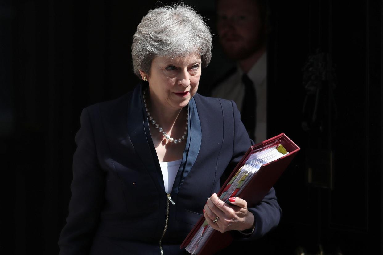 Prime Minister Theresa May leaves 10 Downing Street in central London on May 23: AFP/Getty Images