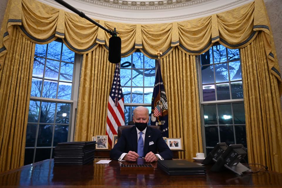 President Joe Biden in the Oval OfficeAFP via Getty Images