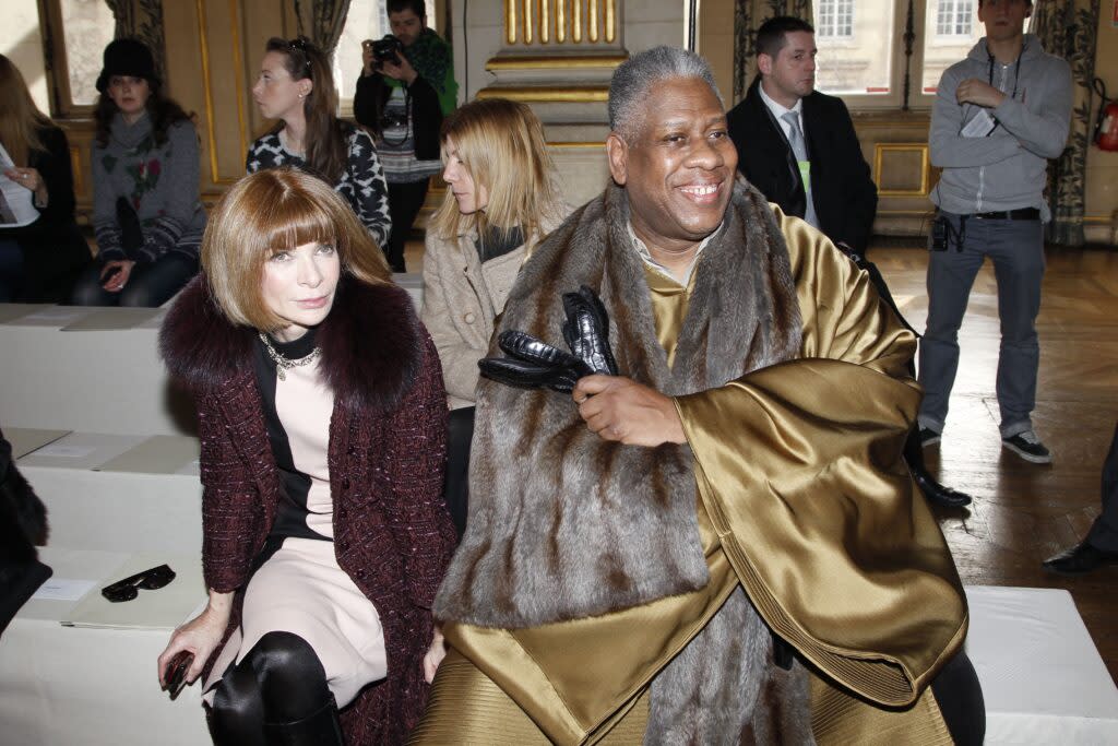 Anna Wintour and Andre Leon Talley attend the Stella McCartney Ready-To-Wear Fall/Winter 2012 show as part of Paris Fashion Week on March 5, 2012 in Paris, France. (Photo by Michel Dufour/WireImage)