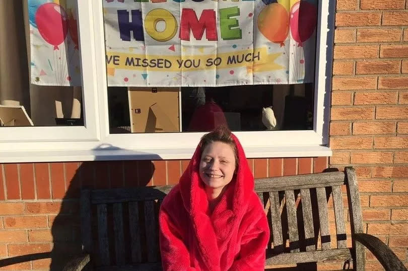 Kelsie on the day she returned home in January