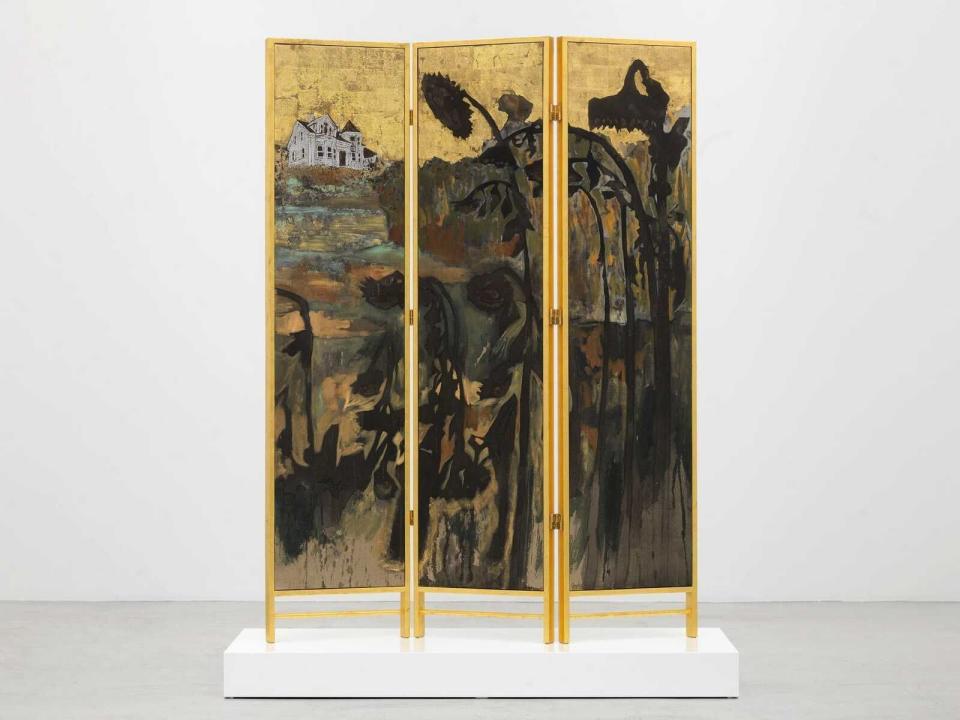 8) Decorative Screen for the Solarium of a Homosexuals Home (Fading Sunflowers)