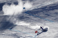 United States' Travis Ganong competes during a men's World Cup super-G skiing race Friday, Dec. 3, 2021, in Beaver Creek, Colo. (AP Photo/Gregory Bull)