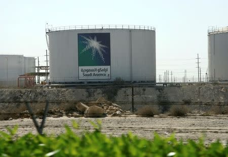 Oil tanks seen at the Saudi Aramco headquarters during a media tour at Damam city in this file photo dated November 11, 2007. REUTERS/ Ali Jarekji/File Photo