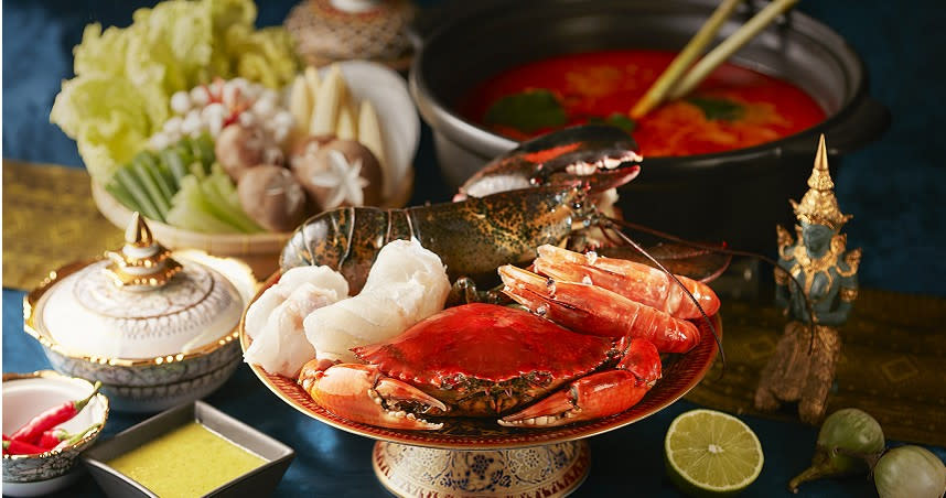 SUKHOTHAI泰式珍饌海鮮鍋，適合三五好友一起品嘗海陸鍋物。（圖／台北喜來登飯店提供）