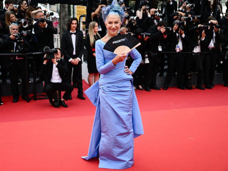 Helen Mirren attends the "Jeanne du Barry" screening during the Cannes Film Festival.