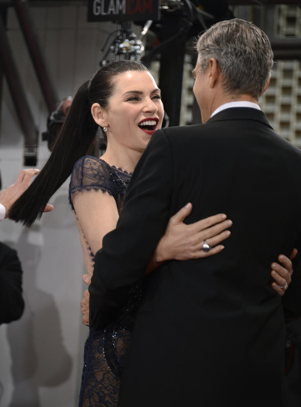 <p>Actors Julianna Margulies and George Clooney , who worked together on "E.R." had a little reunion at the 70th Annual Golden Globe Awards on January 13, 2013. Adorable.&nbsp;</p>