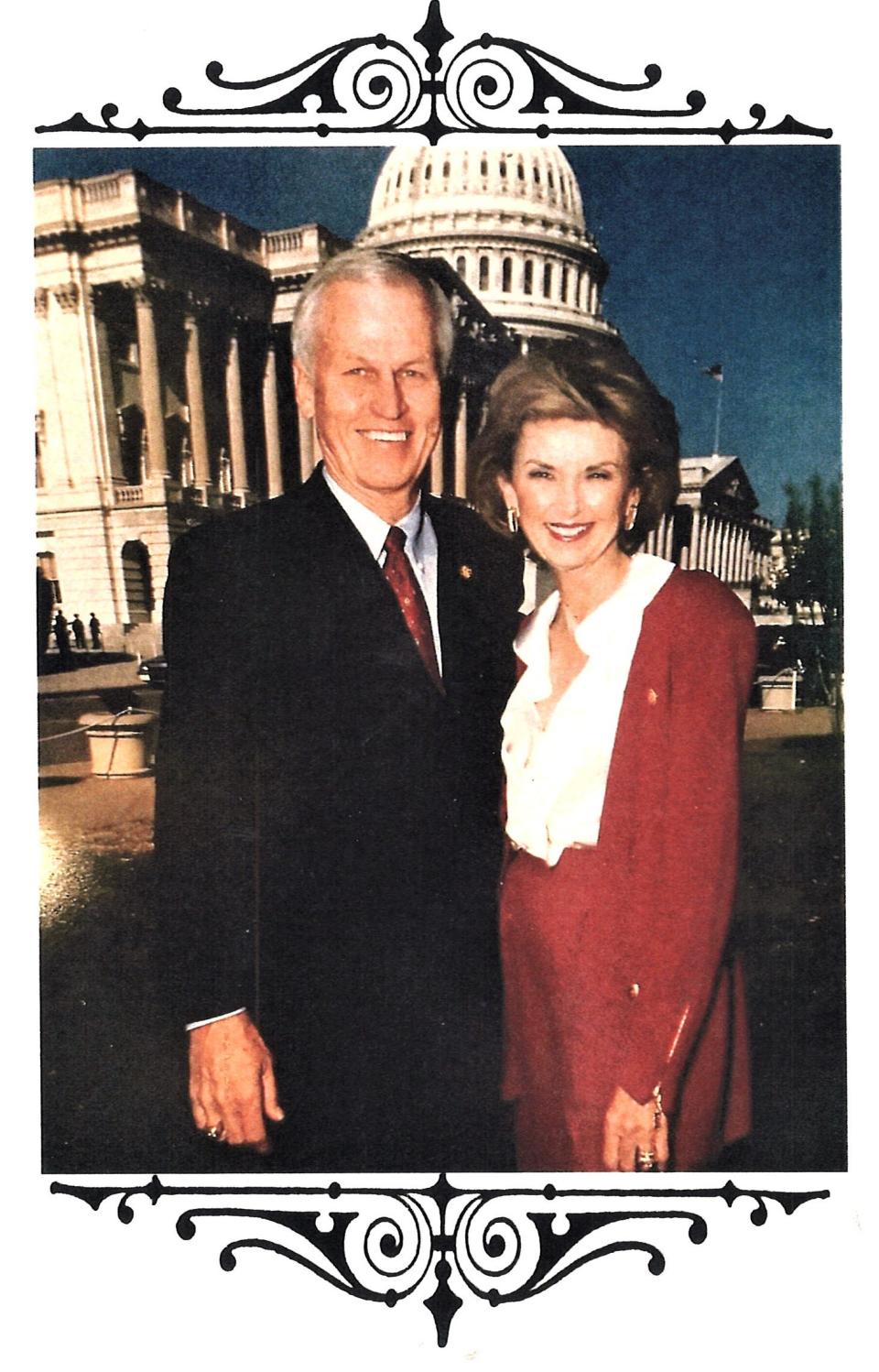 Charlie and Cindy Stenholm by the Capitol.