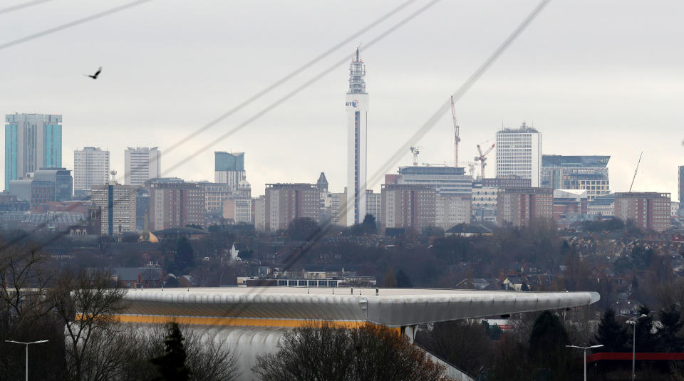 The Alexander Athletics Stadium is seen in front of the city after the announcement that Birmingham will host the 2022 Commonwealth Games in Birmingham, Britain December 21, 2017. REUTERS/Darren Staples