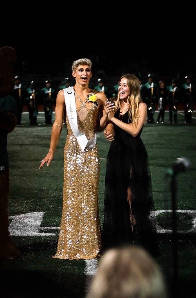 On Oct. 22, Rock Bridge High School senior Zachary Willmore, pictured here with escort Eliana Snyder, became the first male Homecoming queen in the school's history.