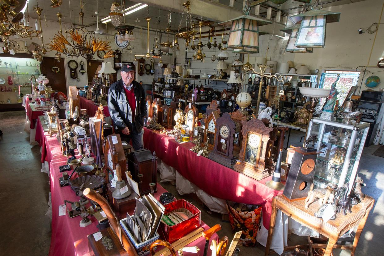 Jeffrey A. Lipman, owner of Red Barn Antiques, LLC, showcases his fine antique furnishings and accessories at Red Barn Antiques, LLC in New Egypt, NJ Monday, December 4, 2023.