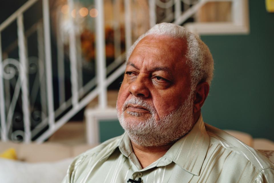 Former New Orleans police officer Randolph Thomas talks about the blue wall of silence from his home in Houston. "If you are courageous enough to go and face those civilian criminals," he said, "you ought to be as equally courageous to face those other criminals with guns who happened to be in uniforms."