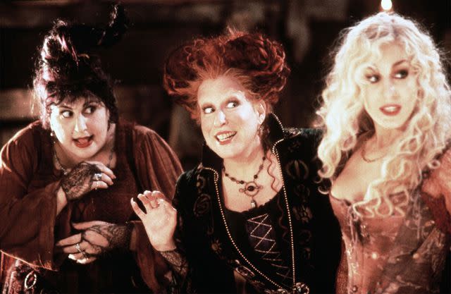 <p>Disney/Kobal/Shutterstock</p> Kathy Najimy, Bette Midler and Sarah Jessica Parker in "Hocus Pocus: (1993)