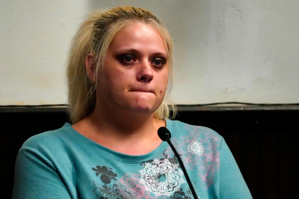 Tabitha Claytor, 29, ex-wife of George Wagner IV, tells jurors she fled the Wagner family home in November 2014 after a fight with Wagner IV and his mother, Angela Wagner. Claytor and Wagner IV were married from mid-2012 to the start of 2015. Their son, Bulvine, now 10, lives with Claytor.