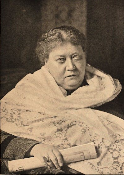 A photo of Blavatsky taken two years before her death, found in the collection of Russian State Library. <a href="https://www.gettyimages.com/detail/news-photo/helena-blavatsky-circa-1889-found-in-the-collection-of-news-photo/919807794?adppopup=true" rel="nofollow noopener" target="_blank" data-ylk="slk:Fine Art Images/Heritage Images/Getty Images;elm:context_link;itc:0;sec:content-canvas" class="link ">Fine Art Images/Heritage Images/Getty Images</a>