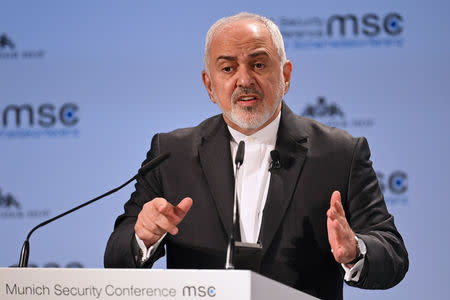 Iran's Foreign Minister Mohammad Javad Zarif speaks during the annual Munich Security Conference in Munich, Germany February 17, 2019. REUTERS/Andreas Gebert/Files