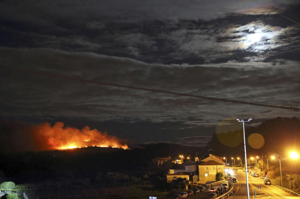 Forest fire in northwestern Spain