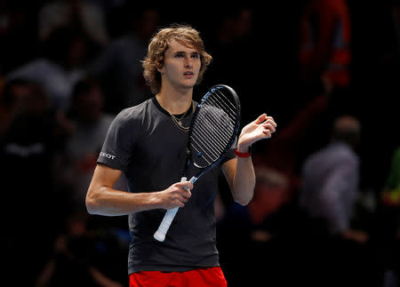 Tennis - ATP Finals - The O2, London, Britain - November 12, 2018 Germany's Alexander Zverev celebrates after winning his group stage match against Croatia's Marin Cilic REUTERS/Peter Nicholls