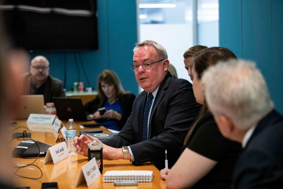Jim Carroll, director of the Office of National Drug Control Policy, meets with USA TODAY's Editorial Board on Dec. 4, 2019.