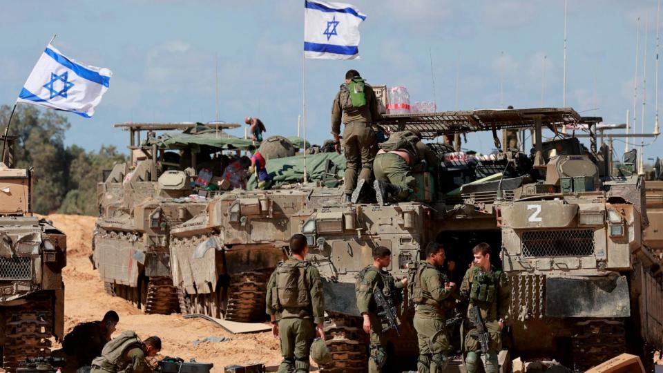 PHOTO: Israeli army tanks take position in southern Israel near the border with the Gaza Strip, May 6, 2024. (Menahem Kahana/AFP via Getty Images)