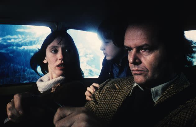 Shelley with co-stars Danny Lloyd and Jack Nicholson in the 1980 movie The Shining