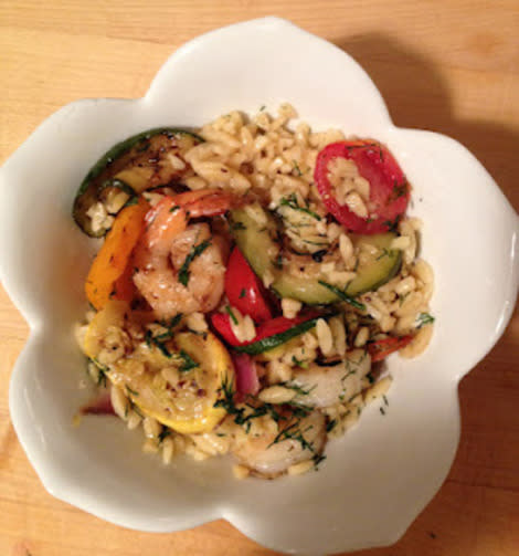 Orzo Pasta Salad with Shrimp and Grilled Vegetables | D.M.R. Fine Foods