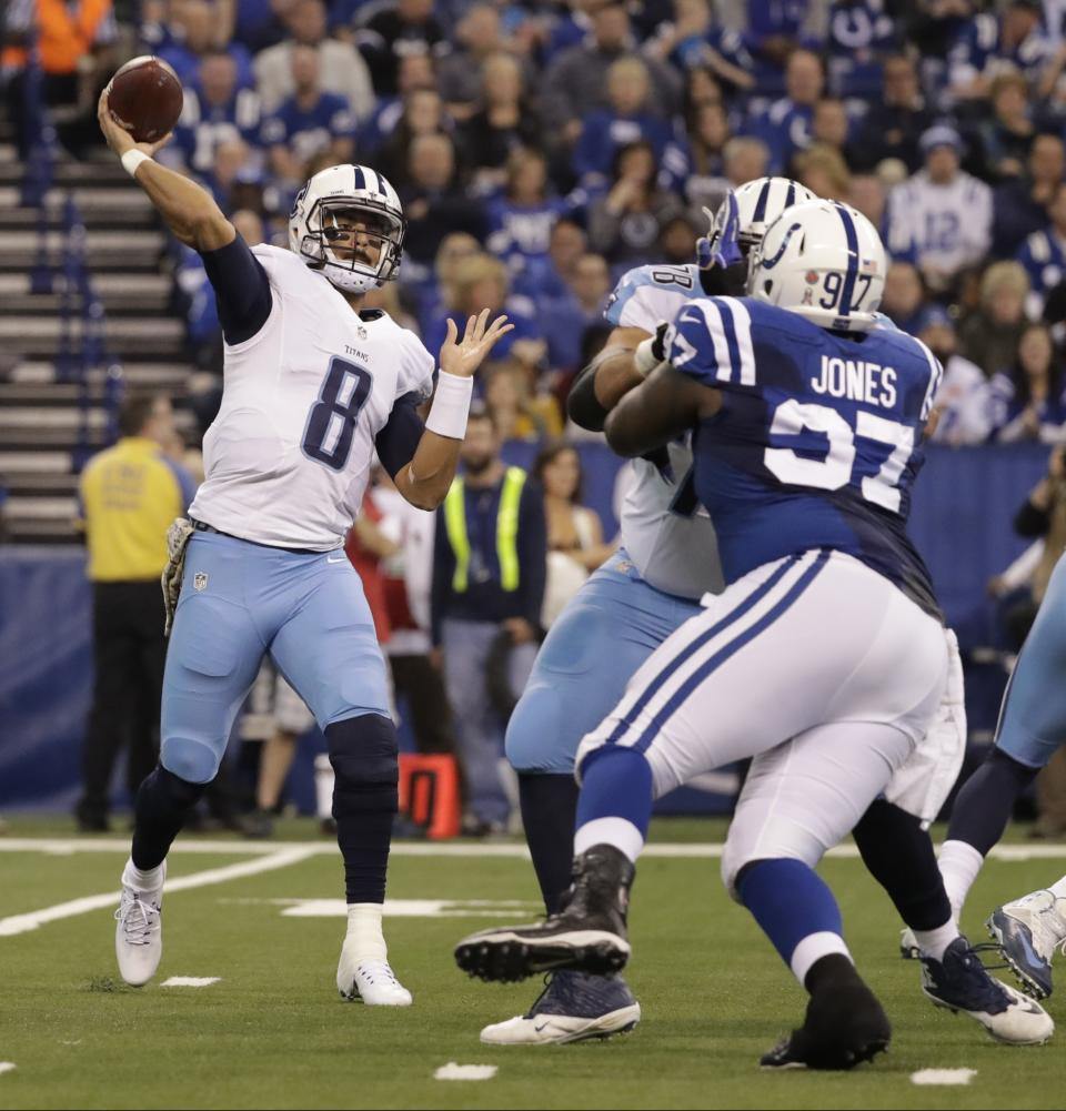 Marcus Mariota will make his MNF debut against the rival Colts in October. (AP)