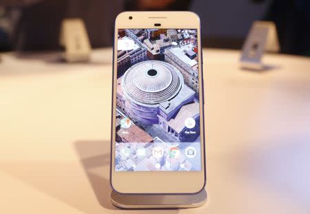 The Google Pixel phone is displayed during the presentation of new Google hardware in San Francisco, California, U.S. October 4, 2016. REUTERS/Beck Diefenbach/File Photo - RTX2QX2N