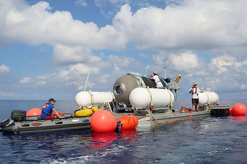 The Titan vessel on the surface of the water in an undated image (PA Media)