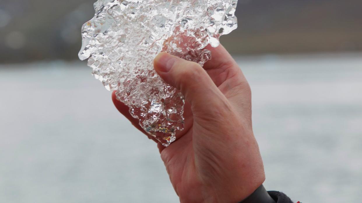 <span class="caption">Tiny iceberg fragment.</span><span class="photo-credit">Lynn Savarese</span>