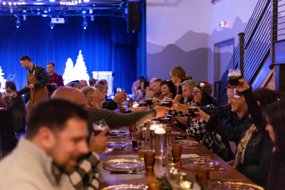 Guests attend Highland Brewing's Cold Mountain Beer Dinner in 2022.