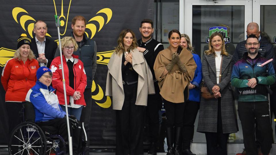 Harry and Meghan with Luisana Lopilato and Michael Buble