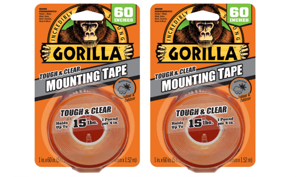 Cinta Transparente de Montaje de Doble Cara GORILLA, paquete de dos / Imagen: Amazon México