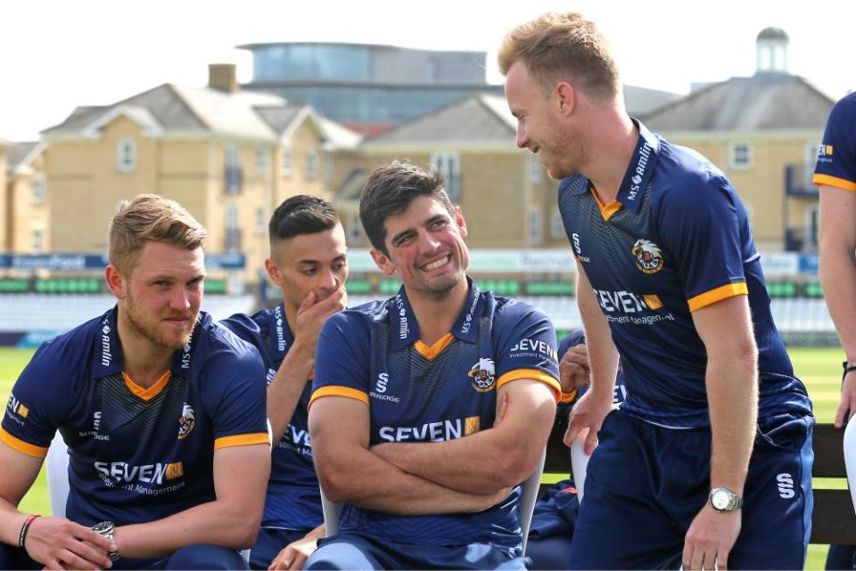 Alastair Cook looks on during the Essex Press Day at The Cloudfm County Ground