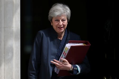 Britain's Prime Minister Theresa May leaves Downing Street in London