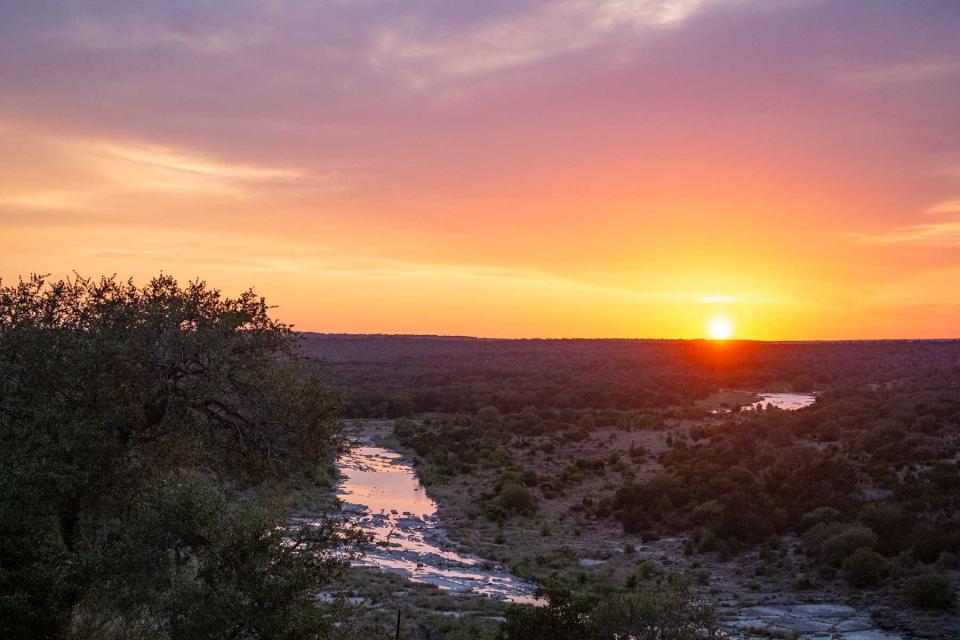 Sunset from Walden Retreats near Johnson City, Texas