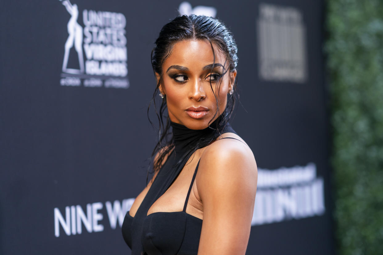 Ciara wore Laquan Smith on the red carpet for the Sports Illustrated Swimsuit launch party. (Photo by Gotham/FilmMagic)