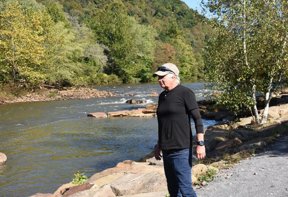 Lenny Lichvar,  president of the Pennsylvania Trout Unlimited, stand along the Stonycreek River in this photo from September 2021.