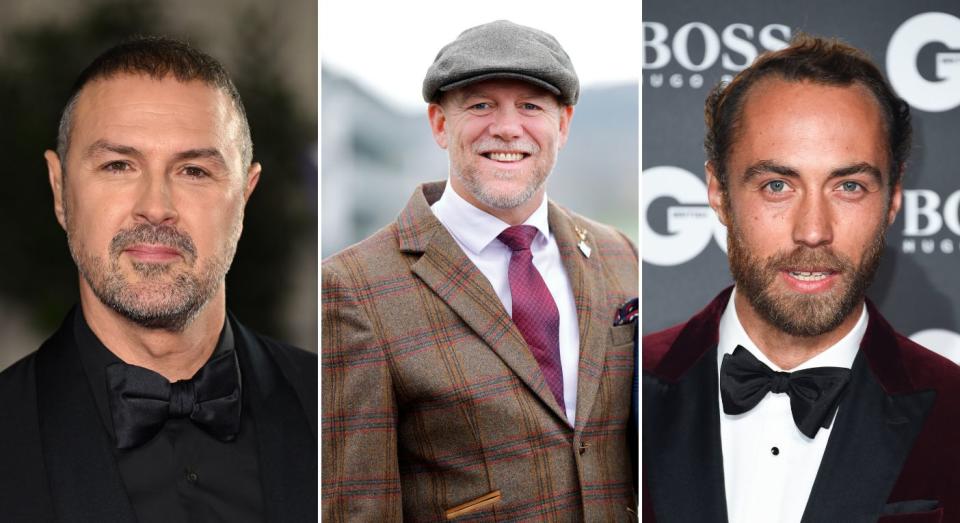 Paddy McGuinness, Mike Tindall, James Middleton.  (Getty Images)