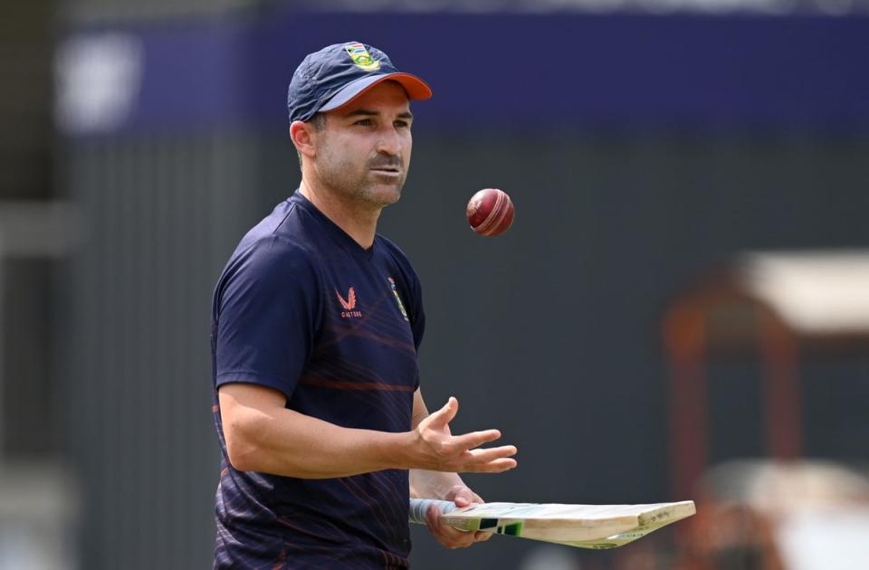 South Africa captain Dean Elgar during a nets session at Lord’s (Getty)