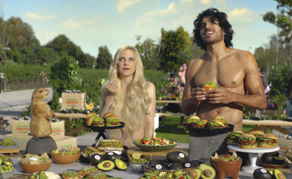 This photo provided by Avocados From Mexico shows a scene from Avocados From Mexico Super Bowl NFL football spot. (Avocados From Mexico via AP)