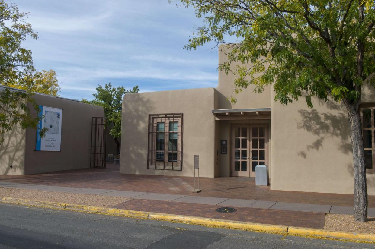 exterior of the georgia o'keeffe museum in downtown santa fe