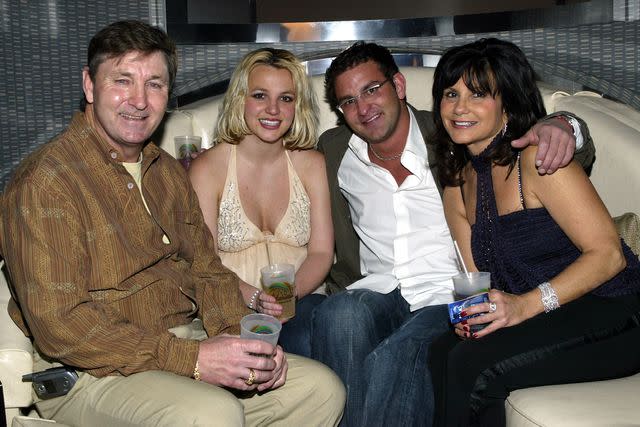 <p>Chris Farina/Corbis via Getty</p> Jamie, Britney, Bryan and Lynne Spears.