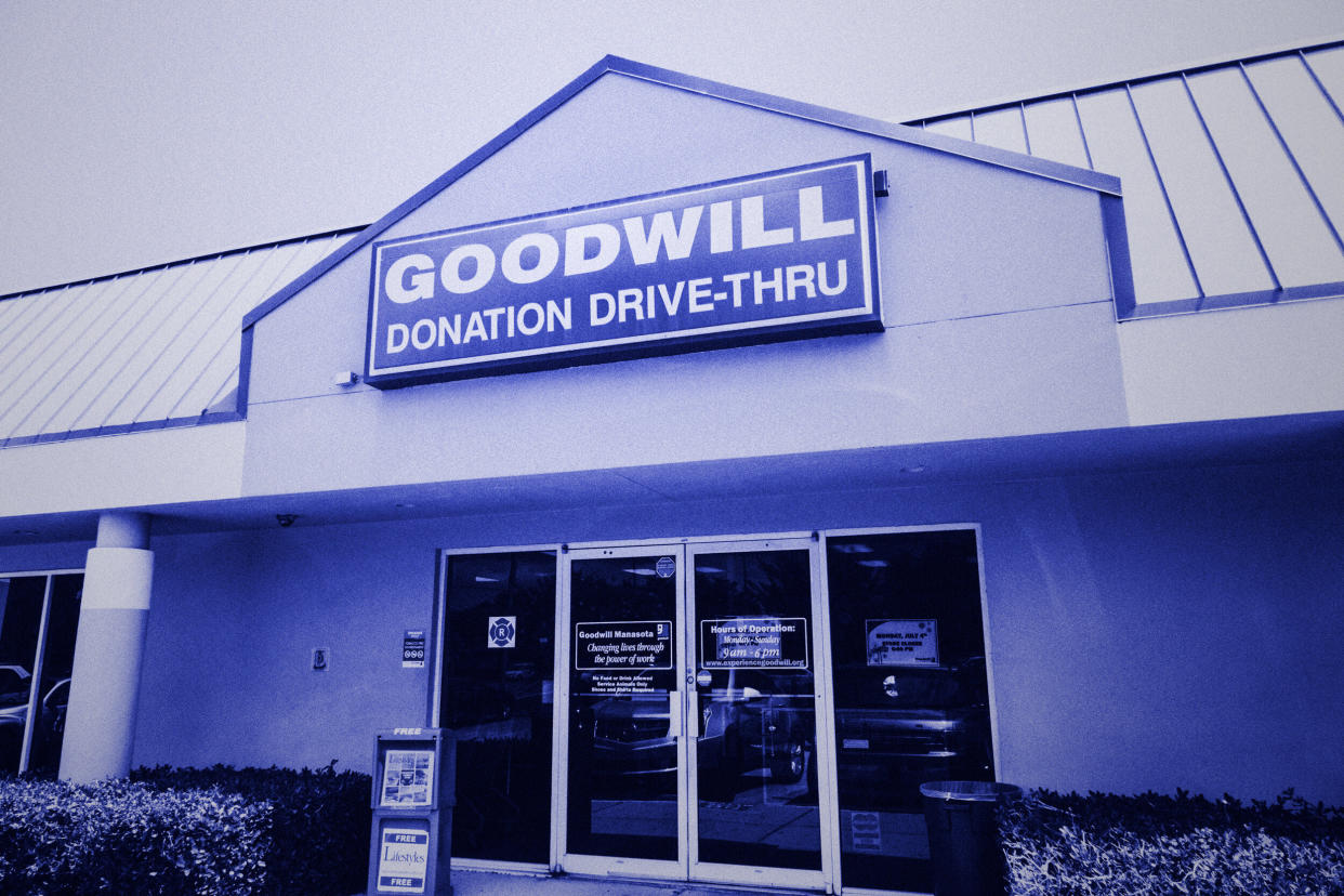 Thrift stores like Goodwill have had to adapt to the new normal caused by the coronavirus pandemic. (Photo: Illustration: HuffPost; Photo: Getty Images)