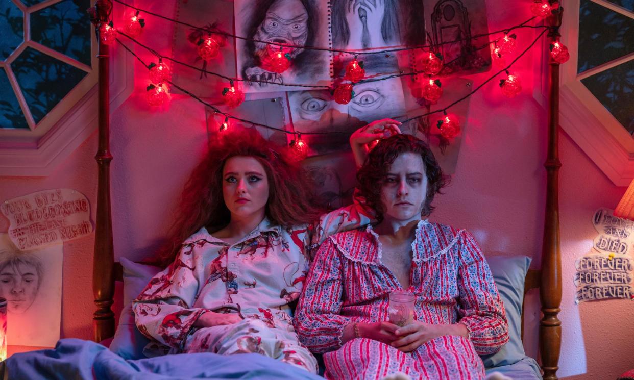 <span>‘Few solid jokes’: Kathryn Newton and Cole Sprouse in Lisa Frankenstein. AP</span><span>Photograph: Michele K Short/AP</span>