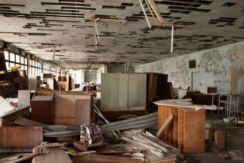 Tienda abandonada en Prípiat, cerca de la central nuclear de Chernóbil, en la Zona de Exclusión, Ucrania (Foto: Vitaliy Holovin / Corbis a través de Getty images).